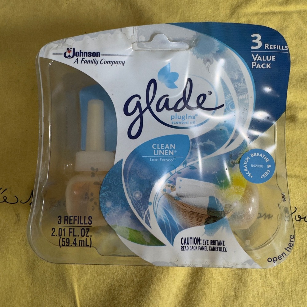 Glade Plugins Scented Oil Refills Clean Linen 3 Count Value Pack 2.01 fl oz